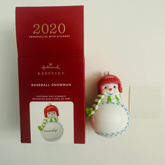 Hallmark Keepsake Ornament Baseball Snowman Personalize 2020 - Picture 2 of 9